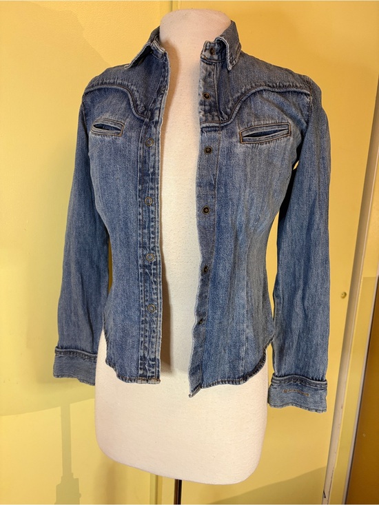 DKNY Jeans Tops - DKNY Jeans  Light Wash Western Denim Button-Up Shirt